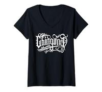 Mujer Women's Chingona, Badass Latina Power, Spanish Quote Latinx Camiseta Cuello V