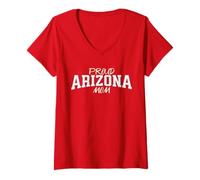 Mujer Women's Cute Arizona Mom, Arizona Fan Vintage Varsity Print Camiseta Cuello V