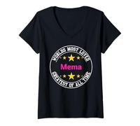 Mujer Women's Funny Worlds Most Loved Mema - Grandmother Camiseta Cuello V
