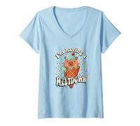 Mujer Womens Girls I'm Having A Meltdown Ice Cream Capybara Lover Camiseta Cuello V