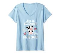 Mujer Womens Heifer Funny Awesome Girl Who Loves Cows Lover Camiseta Cuello V
