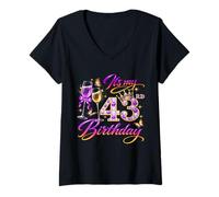 Mujer Womens It’s My 43rd Birthday 43 Years Old Birthday Queen Camiseta Cuello V