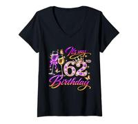 Mujer Womens It’s My 62nd Birthday 62 Years Old Birthday Queen Camiseta Cuello V