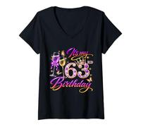Mujer Womens It’s My 63rd Birthday 63 Years Old Birthday Queen Camiseta Cuello V