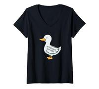 Mujer Womens Kids Funny No Thoughts Just Vibes Duck Lover Camiseta Cuello V