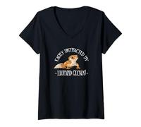 Mujer Womens Reptile Boys Easily Distracted Leopard Gecko Lover Camiseta Cuello V