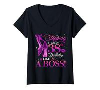 Mujer Women's Stepping Into My 38th Birthday Queen 38 Years Old Camiseta Cuello V