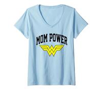 Mujer Wonder Woman Mother's Day Mom Power Camiseta Cuello V