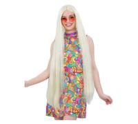 Mujer Woodstock Festival Peluca Extra Rubio Largo Disfraz Hippy Peluca 60s 70s