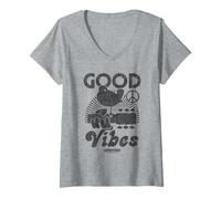 Mujer Woodstock Good Vibes Camiseta Cuello V
