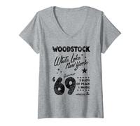 Mujer Woodstock Guitar Location Camiseta Cuello V
