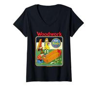 Mujer Woodwork Coffin Sarcastic Retro Vintage Funny Adult Humor Camiseta Cuello V