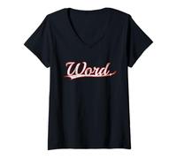 Mujer Word. Urban Streetwear Retro Slogan Vintage Varsity Camiseta Cuello V