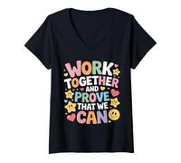 Mujer Work Together and Prove That We Can Unity Effort Team |- Camiseta Cuello V