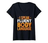 Mujer Workout Funny Motivation I Speak Fluent Body Language Camiseta Cuello V