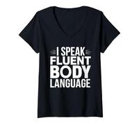Mujer Workout Funny Motivation I Speak Fluent Body Language Camiseta Cuello V