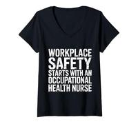 Mujer Workplace Safety Starts with Health Nurse - Camiseta Cuello V