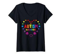 Mujer World Autism Awareness 2 April Autism Cute Autistic Camiseta Cuello V