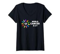Mujer World Cancer Day Shirt - Support Cancer Awareness Camiseta Cuello V