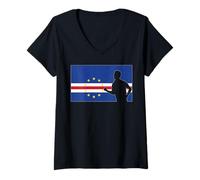 Mujer World Football 26 Cabo Verde Team Champion Fun Flag Ganador Camiseta Cuello V