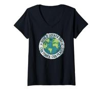 Mujer World Ocean Day. Our Power, Our Planet. Save Earth. Nature Camiseta Cuello V