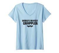 Mujer World´s Okayest Grappler Lucha contra el Suelo No-Gi Dojo Camiseta Cuello V