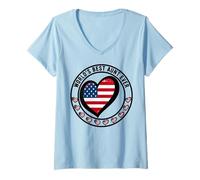 Mujer World's Best Aunt Ever American Aunt And Sobrino Merch Camiseta Cuello V