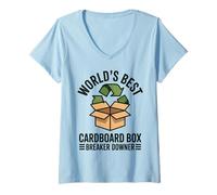 Mujer World'S Best Cardboard Box Breaker Downer Camiseta Cuello V