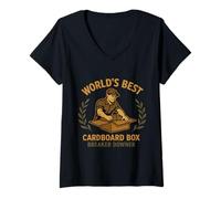 Mujer Worlds Best Cardboard Box Breaker Downer Reciclaje sarcástico Camiseta Cuello V