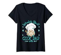 Mujer Worlds Best Cook Dad Funny Cooking GNOME For Fathers Day Camiseta Cuello V