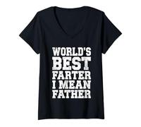 Mujer World'S Best Farter I Mean Father Camisa Hombre Papá Día del Padre Camiseta Cuello V