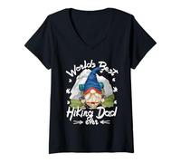 Mujer Worlds Best Hiking Dad Ever For Men with Hiker GNOME Grandpa Camiseta Cuello V