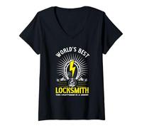 Mujer World'S Best Locksmith Cerrajero A Legend in Craft Work Job Camiseta Cuello V