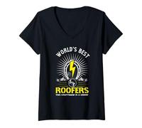 Mujer World'S Best Roofers Techador A Legend in Craft Work Job Camiseta Cuello V