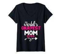 Mujer World'S Okayest Mom Ever For Mommy Happy Mothers Day Camiseta Cuello V