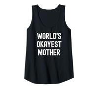 Mujer Worlds Okayest Mother Funny Mothers Day from Son & Daughter Camiseta sin Mangas