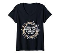 Mujer «Would You Like to Play a Game of Chess». Camiseta Cuello V