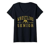 Mujer Wrestling Senior Night Wrestling Senior 2026 Graduación 50 Camiseta Cuello V