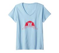 Mujer Wrigleyville Chicago Travel Souvenir Barrio Illinois Camiseta Cuello V