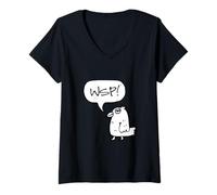 Mujer WSP! What's Up Funny Sarcastic Parrot Illustration Graphic Camiseta Cuello V