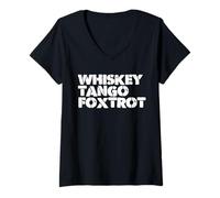 Mujer WTF Whiskey and Tango and Foxtrot WTF Camiseta Cuello V