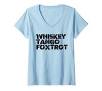 Mujer WTF Whiskey and Tango and Foxtrot WTF Camiseta Cuello V