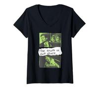 Mujer X-Files Front and Back Truth is out There Alien 90's TV Show Camiseta Cuello V