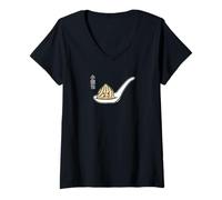 Mujer Xiao Long Bao Sopa Dumpling Kawaii Food Gift Dim Sum Camiseta Cuello V