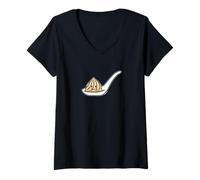 Mujer Xiaolongbao Sopa China Bola de Masa Dim Sum Bun Camiseta Cuello V