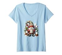 Mujer Xmas Hot Chocolate GNOME For Women and Christmas Mug Camiseta Cuello V