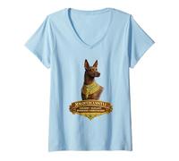 Mujer Xoloitzcuintli Antiguo Elegante Perro Sin Pelo Camiseta Cuello V