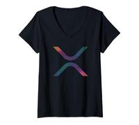 Mujer XRP Moneda Ripple Cryptocurrency Wallet HODLer To The Moon Camiseta Cuello V