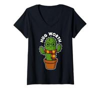 Mujer XXX Abrazo Worth Mago Cactus Halloween Coincidencia Camiseta Cuello V