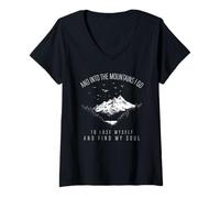 Mujer Y a Las montañas voy de excursión Inspirado en la Naturaleza: Día de la Tierra Camiseta Cuello V